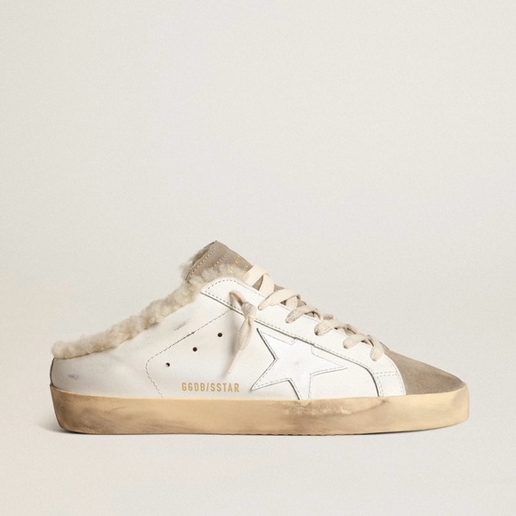 Golden Goose Shearling Super-Star Sabot Sneakers - Picture 1 of 14